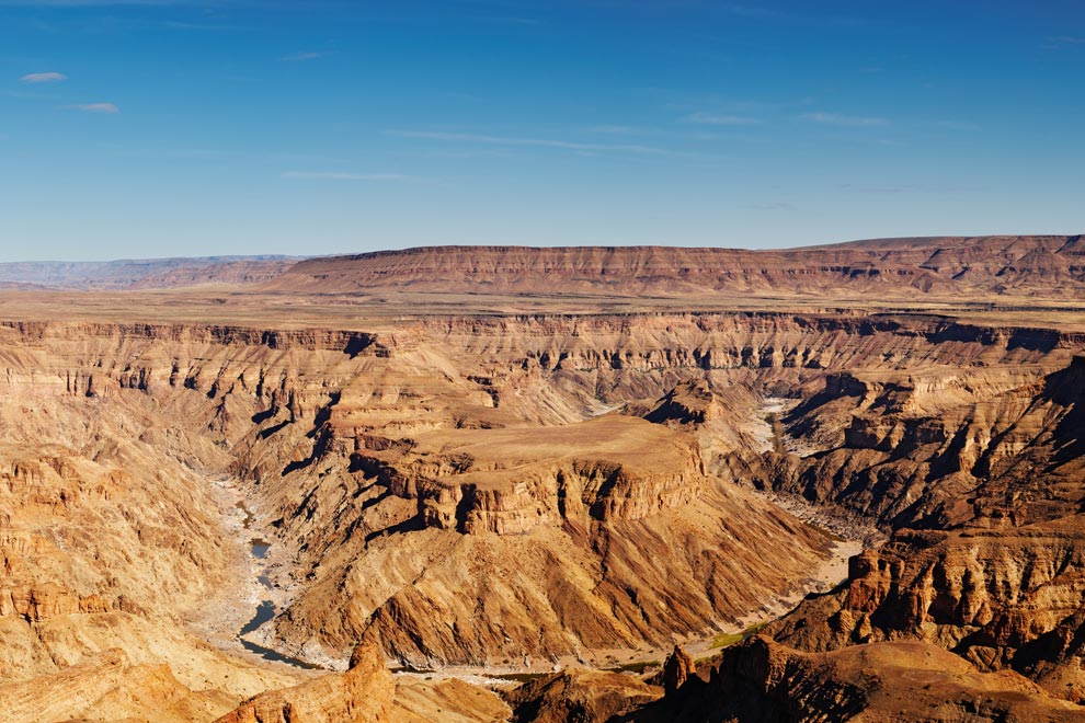 Fish River Canyon en Namibie, désert de sable
