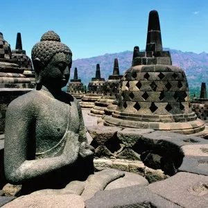 Borobudur à Java en Indonésie