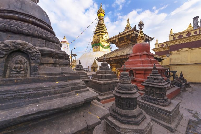 Stupa du Temple Swayambunath au Katmandou au Népal