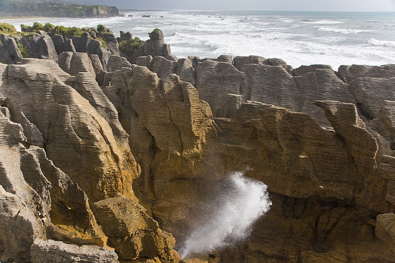 Punakaiki sur l'ile Sud de Nouvelle Zélande