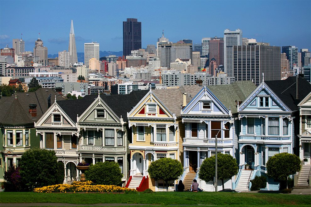 Maisons typiques de San Francisco en Californie