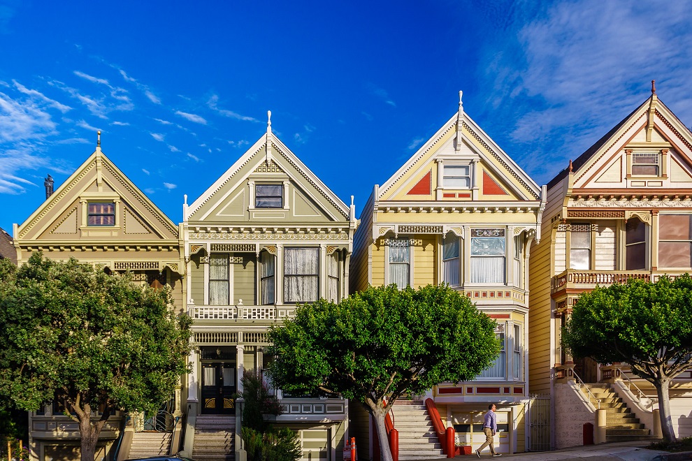 Maisons typiques de San Francisco en Californie