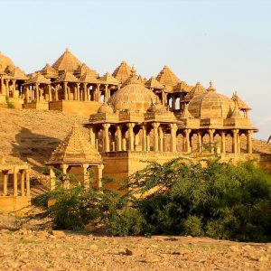 Cimetière royal de Bada Bagh à Jaisalmer au rajasthan en Inde du nord