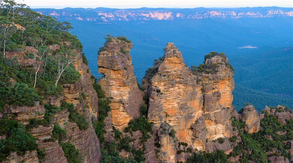 Vue sur les roches three sisters