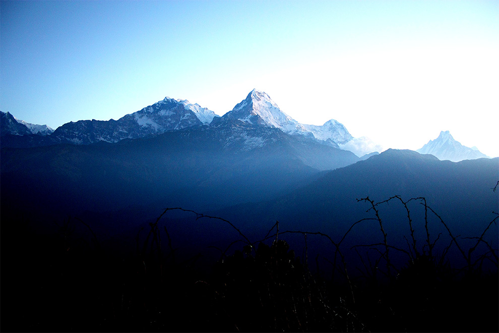 Vue panoramique de la chaine Himalayenne au Népal