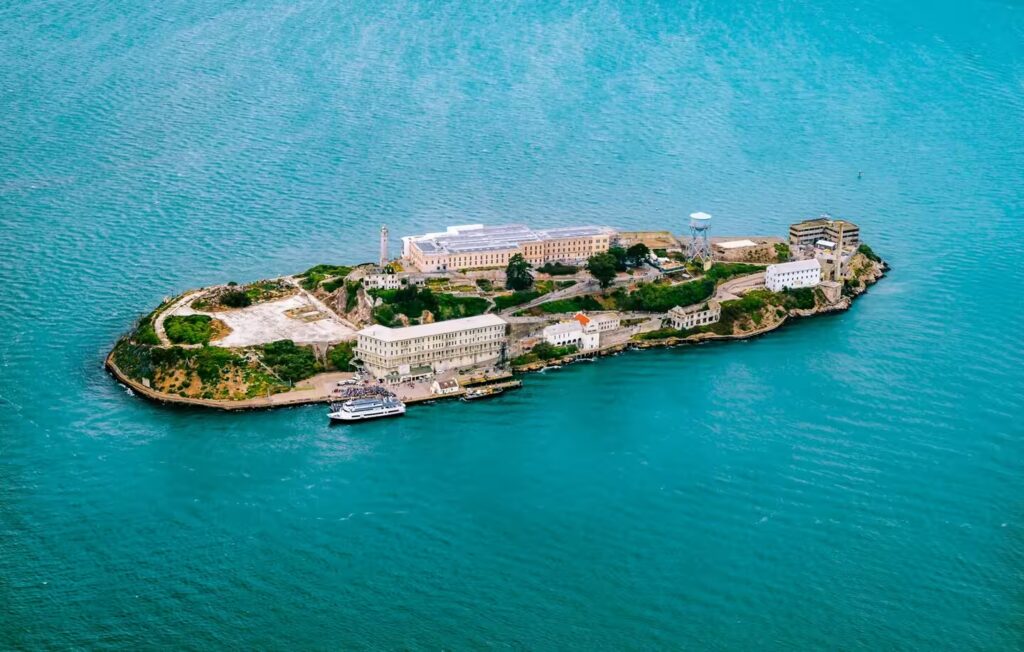 vue de haut de l'île Alcatraz, San Francisco