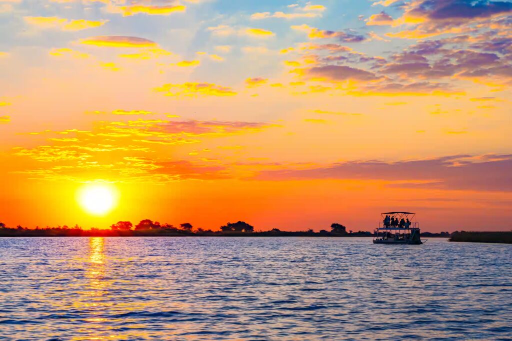 Excursion en bateau sur le fleuve en Namibie en Afrique