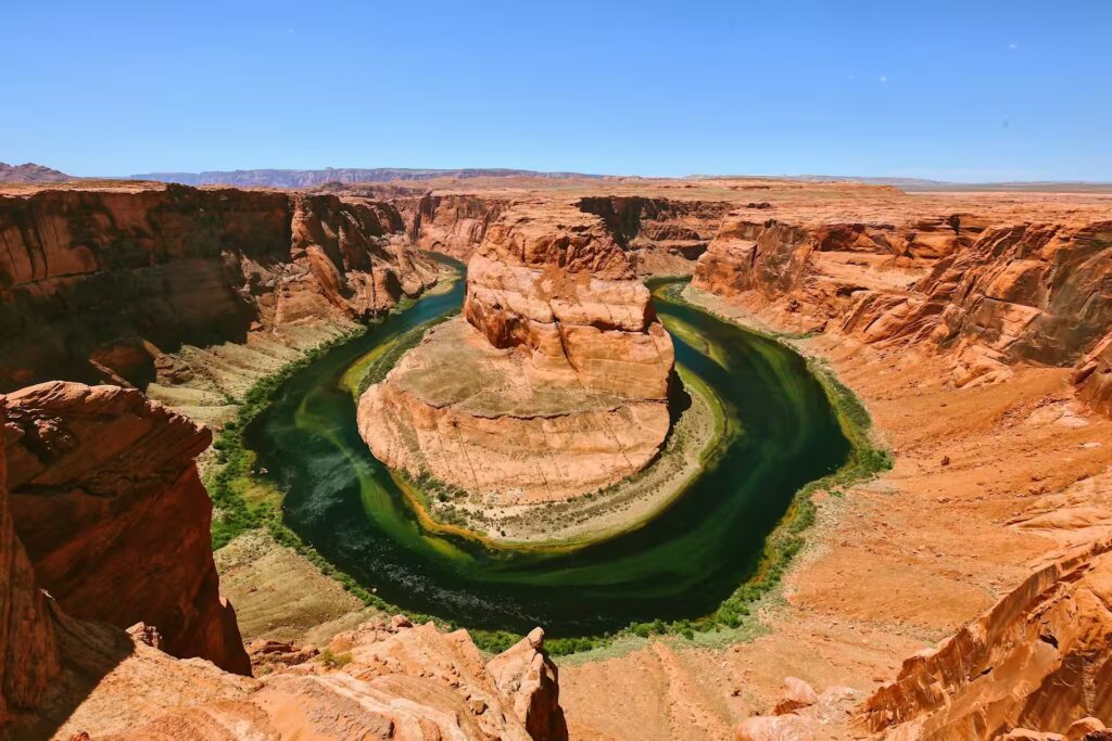 Photographie aérienne du Horseshoe Bend en journée, Colorado